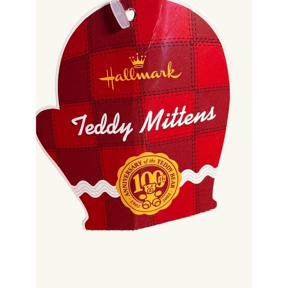 Hallmark Teddy Mittens Bear Plush Collectible 100th Anniversary Stuffed Toy 12" - Picture 4 of 11